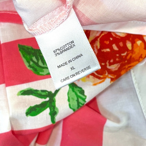 NY&C Pink White Striped Tank Top Neck Tie Bow Womens Size XL NWT - Picture 7 of 10